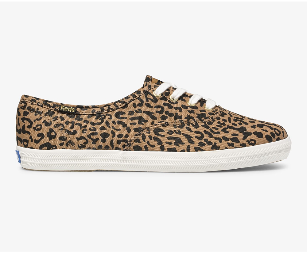 Πανινα Παπουτσια Γυναικεια - Keds Washable Champion Animal - Καφε - SRLGF4892